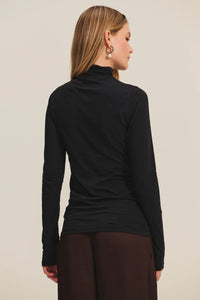 Velvet - Talisia - Gauzy Whisper Mock Neck in Black