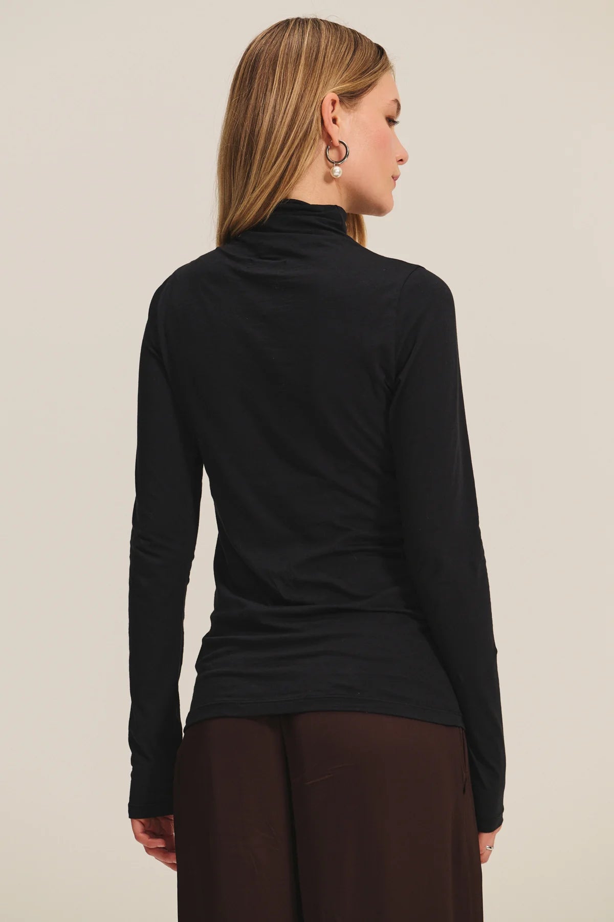 Velvet - Talisia - Gauzy Whisper Mock Neck in Black