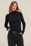 Velvet - Talisia - Gauzy Whisper Mock Neck in Black