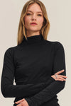 Velvet - Talisia - Gauzy Whisper Mock Neck in Black