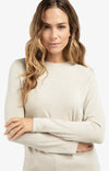 YAYA - Heavyweight Jersey Top in Almond Milk Beige
