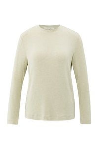 YAYA - Heavyweight Jersey Top in Almond Milk Beige