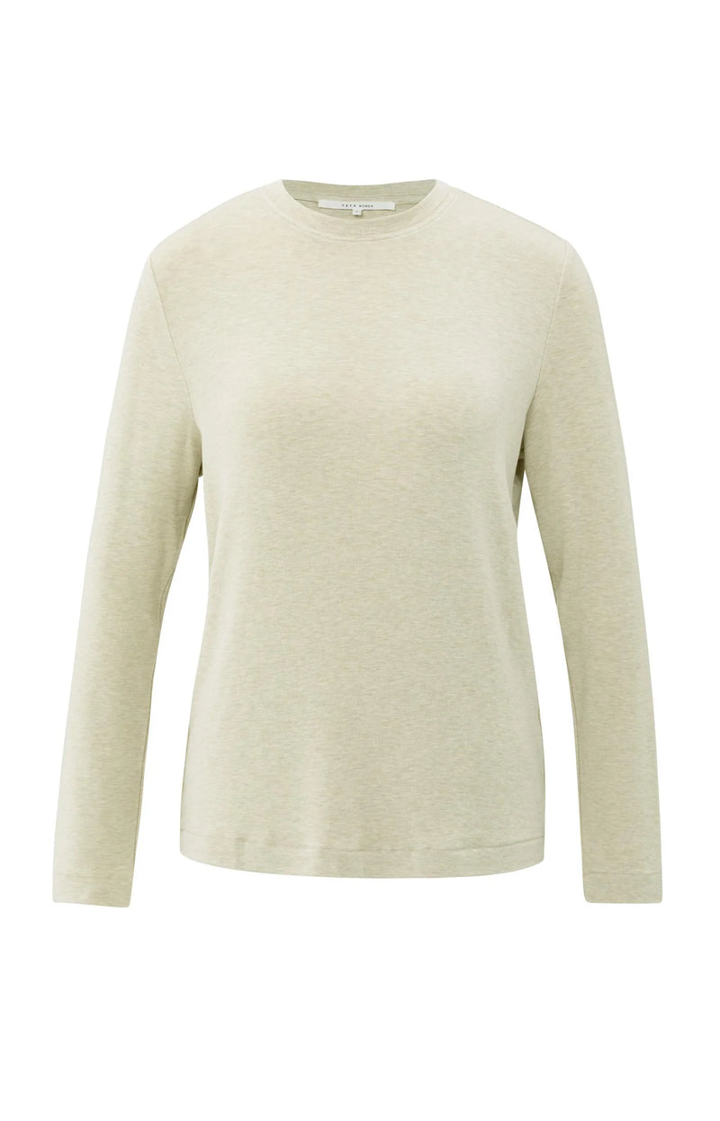 YAYA - Heavyweight Jersey Top in Almond Milk Beige
