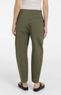 YAYA - High Waist Barrel Trousers in Army Green
