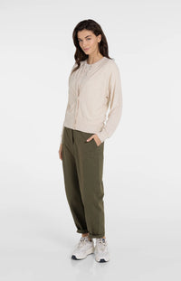 YAYA - High Waist Barrel Trousers in Army Green