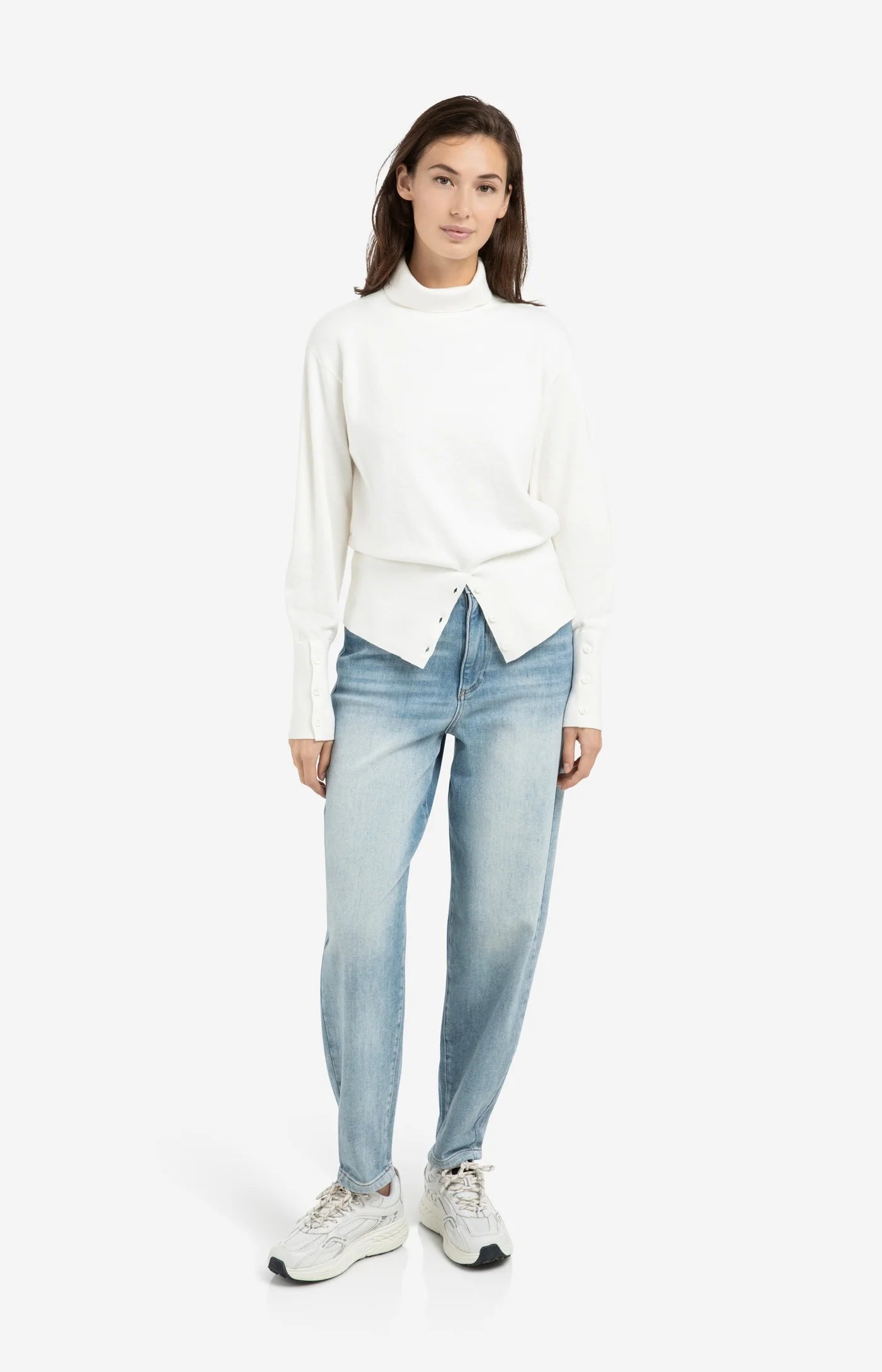 YAYA - Loose Fit Hight Waist Jeans in Blue Denim