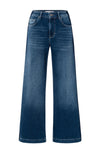 YAYA - High Waist Jeans with Tape Detail in Dark Blue Denim