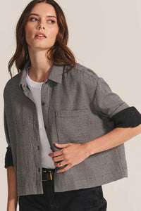 Velvet - Adeline -  Dual Button Up Gauze Top in Houndstooth