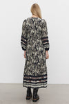 Velvet - Catherine - Ikat Viscose Dress in Black/Ecru