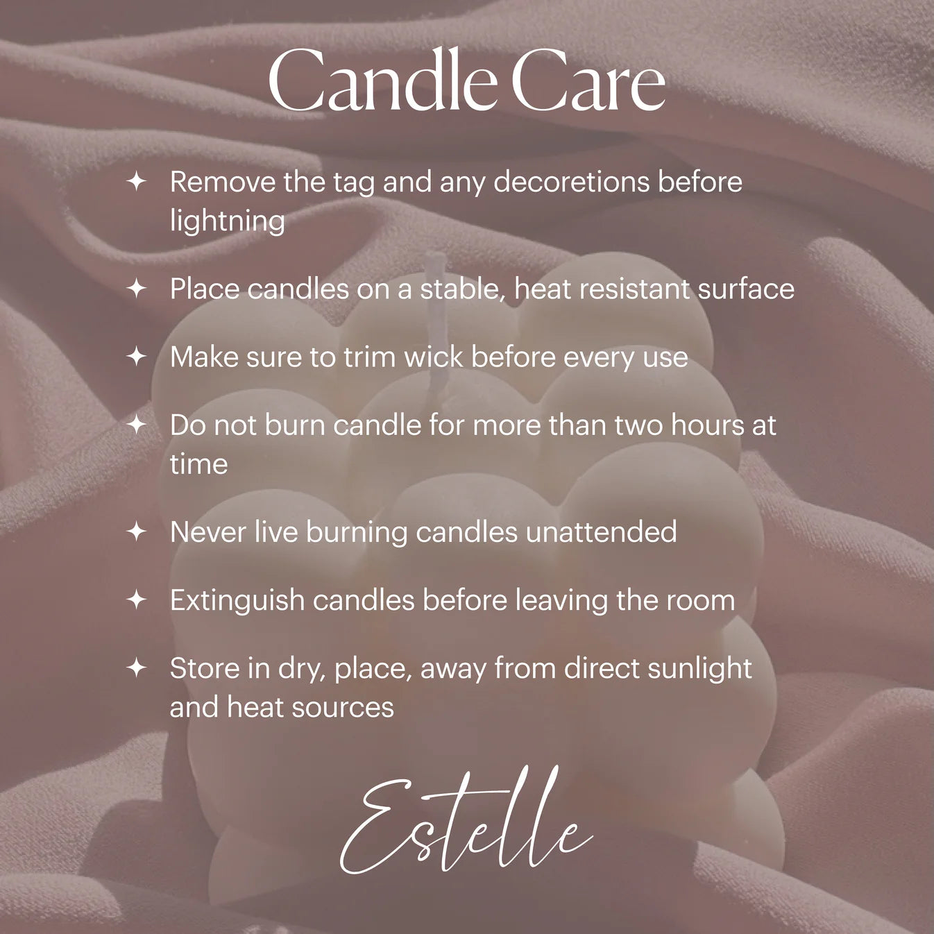 Estelle Studio - Bubble Pillar Candle in Cream