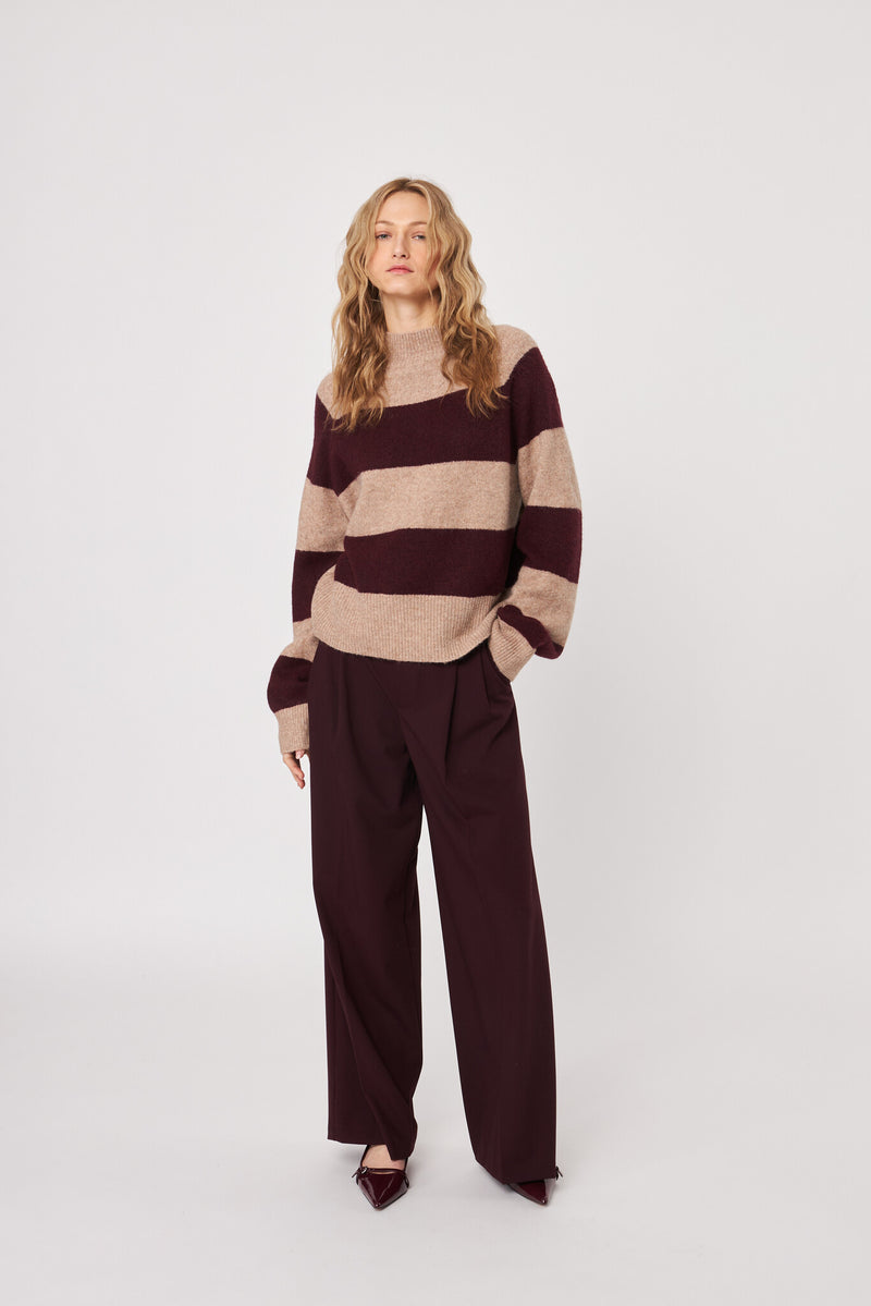 John + Jenn - Edison Sweater in Pinot Stripe