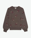 YERSE - Flower Embroidery Jumper in Fondo Piedra