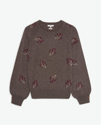 YERSE - Flower Embroidery Jumper in Fondo Piedra