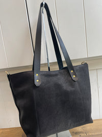 Market Canvas Leather Handbags - Essential Tote Bag in Black
