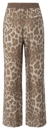 YAYA - Woven Printed Wide Leg Trousers in Milk Brown Desin