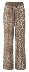 YAYA - Woven Printed Wide Leg Trousers in Milk Brown Desin
