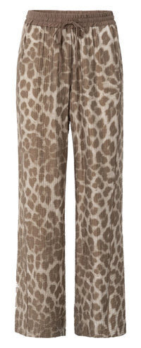 YAYA - Woven Printed Wide Leg Trousers in Milk Brown Desin
