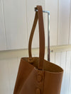 Market Canvas Leather Handbags - Laced Tote in Soft Brown