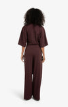 YAYA - Jersey Jumpsuit with Short Sleeves and Tie Belt