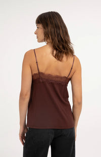 YAYA - Jersey Singlet with Lace Edge