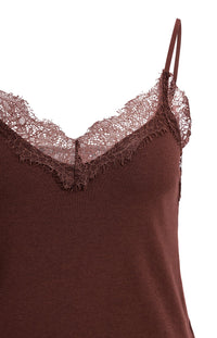 YAYA - Jersey Singlet with Lace Edge
