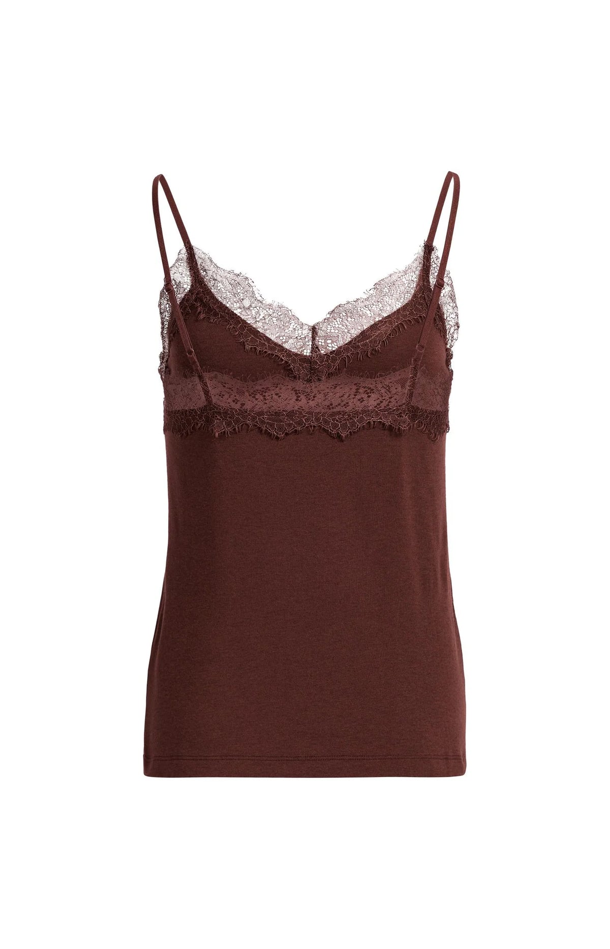 YAYA - Jersey Singlet with Lace Edge