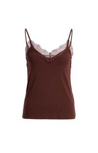 YAYA - Jersey Singlet with Lace Edge