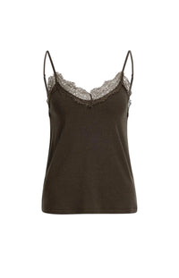 YAYA - Jersey Singlet with Lace Edge