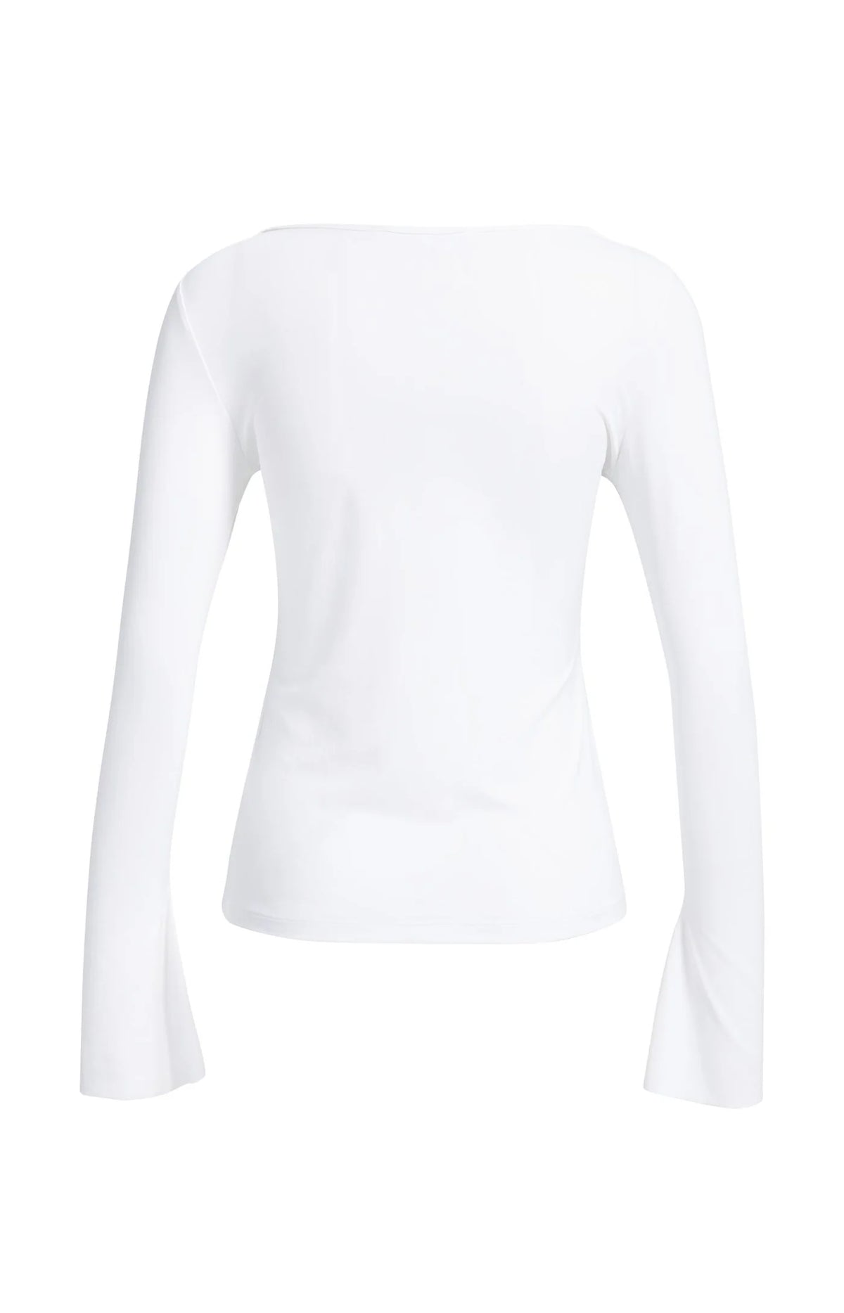 YAYA - Jersey Top with Flared Sleeves in Pure White