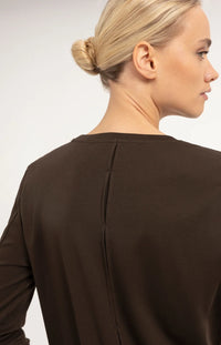 YAYA - Long Sleeve Top with Lace Cuff in Delicioso Brown
