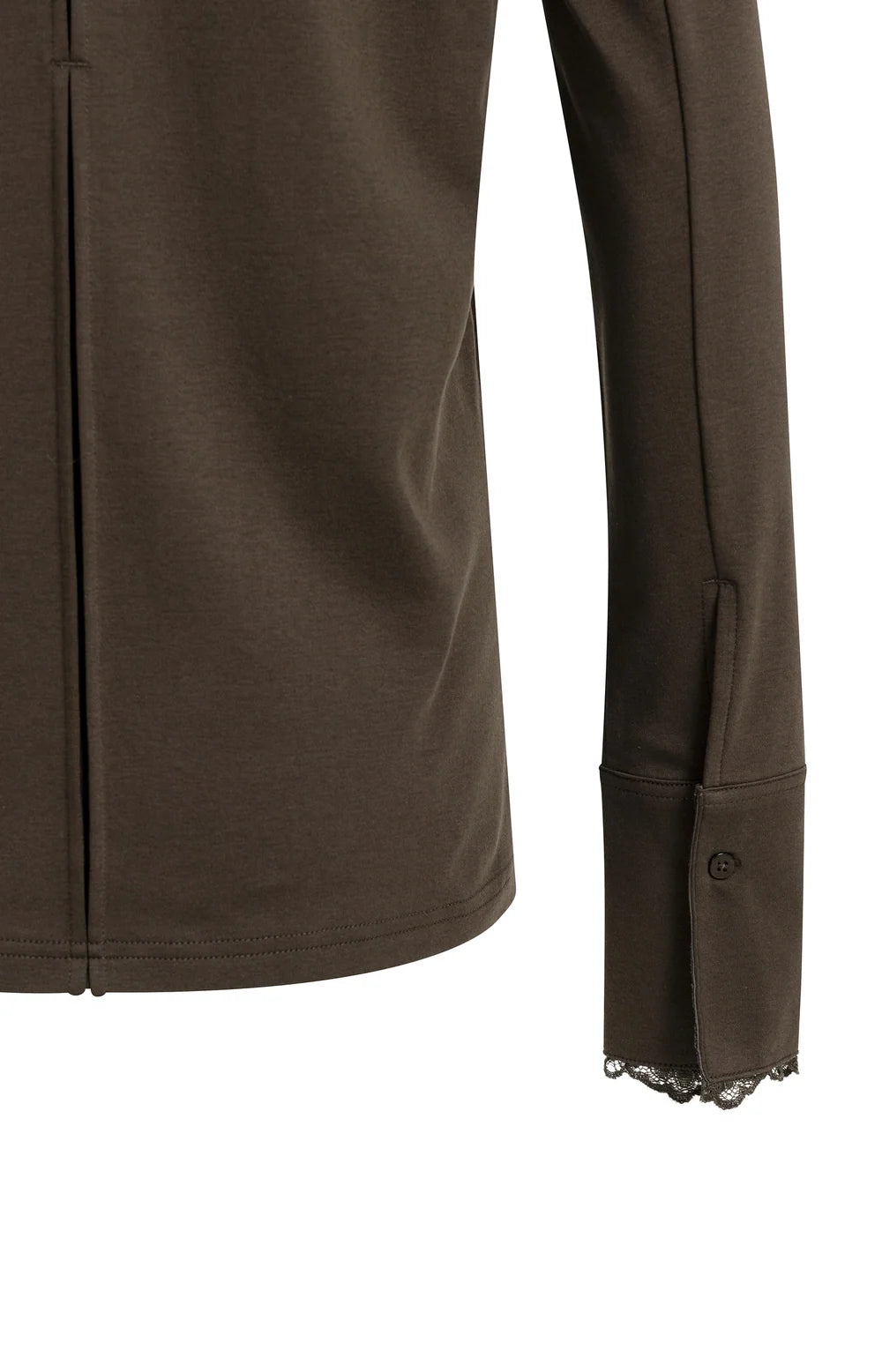YAYA - Long Sleeve Top with Lace Cuff in Delicioso Brown