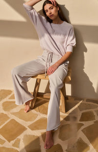 YAYA - Jersey Wide Leg Trousers in Temple Grey