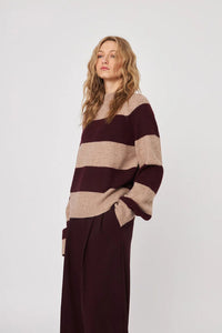 John + Jenn - Edison Sweater in Pinot Stripe