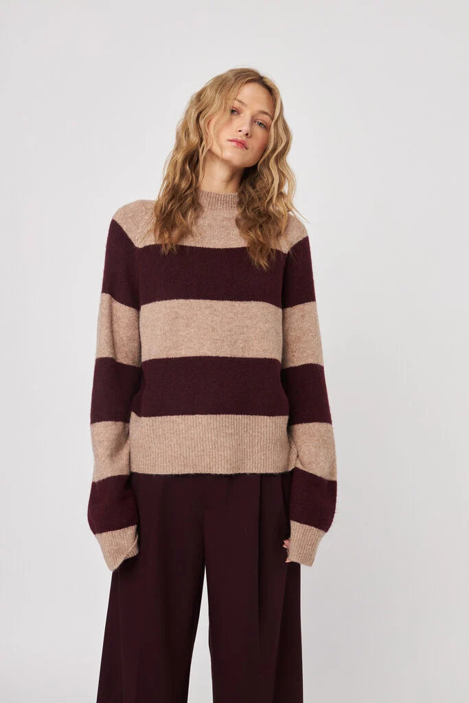 John + Jenn - Edison Sweater in Pinot Stripe