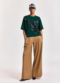 Essentiel Antwerp - Kalani Short Sleeve Sweatshirt in Forest Whisper