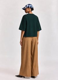 Essentiel Antwerp - Kalani Short Sleeve Sweatshirt in Forest Whisper