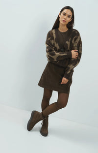 YAYA - Knitted Cardigan with Batwing Sleeves in Cocoa Brown