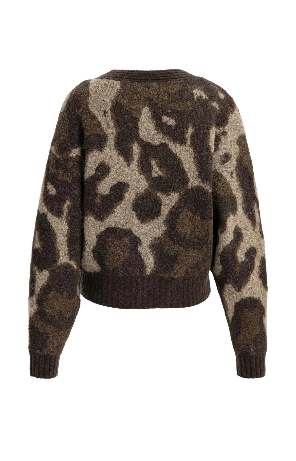 YAYA - Knitted Cardigan with Batwing Sleeves in Cocoa Brown
