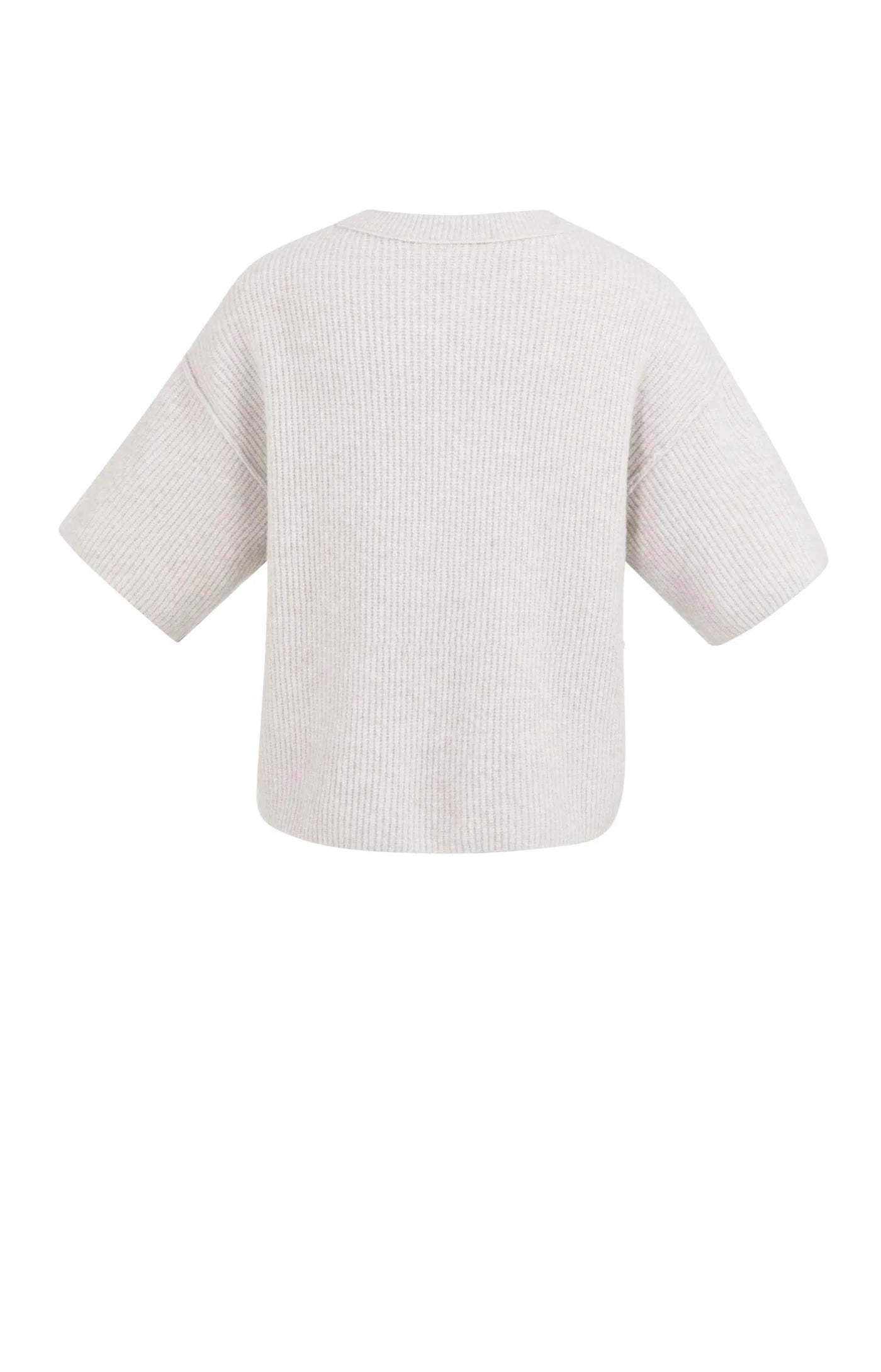 YAYA - Cardigan with Wide Short Sleeve in Temple Grey Melange
