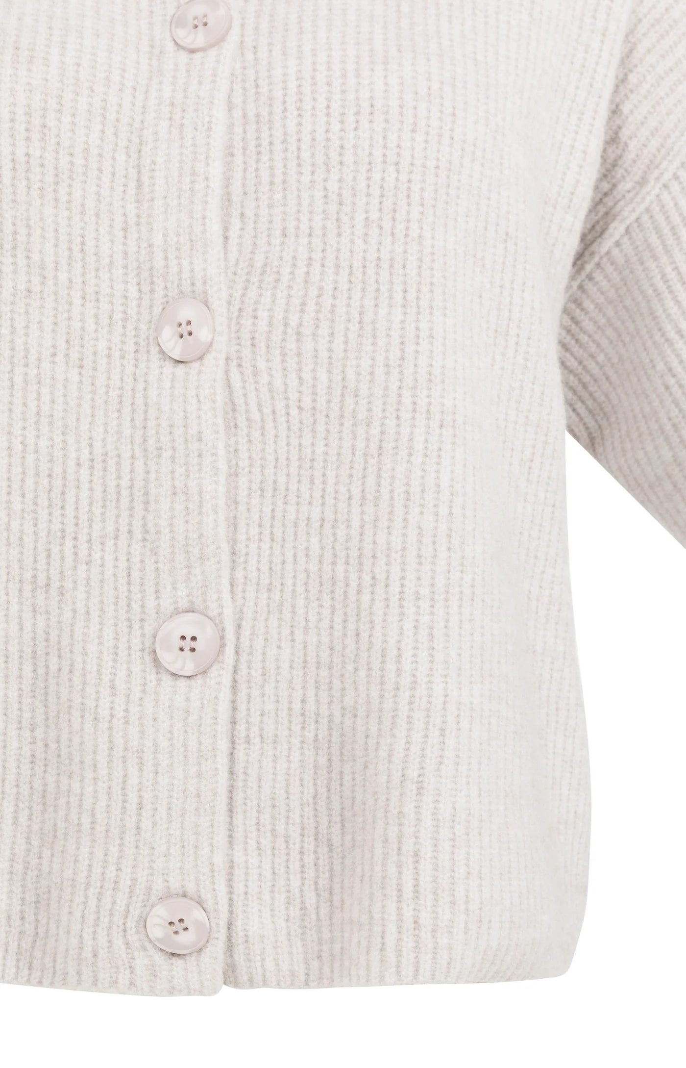 YAYA - Cardigan with Wide Short Sleeve in Temple Grey Melange