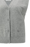 YAYA - Knitted Gilet with asymmetric buttoning in Medium Grey