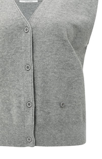 YAYA - Knitted Gilet with asymmetric buttoning in Medium Grey