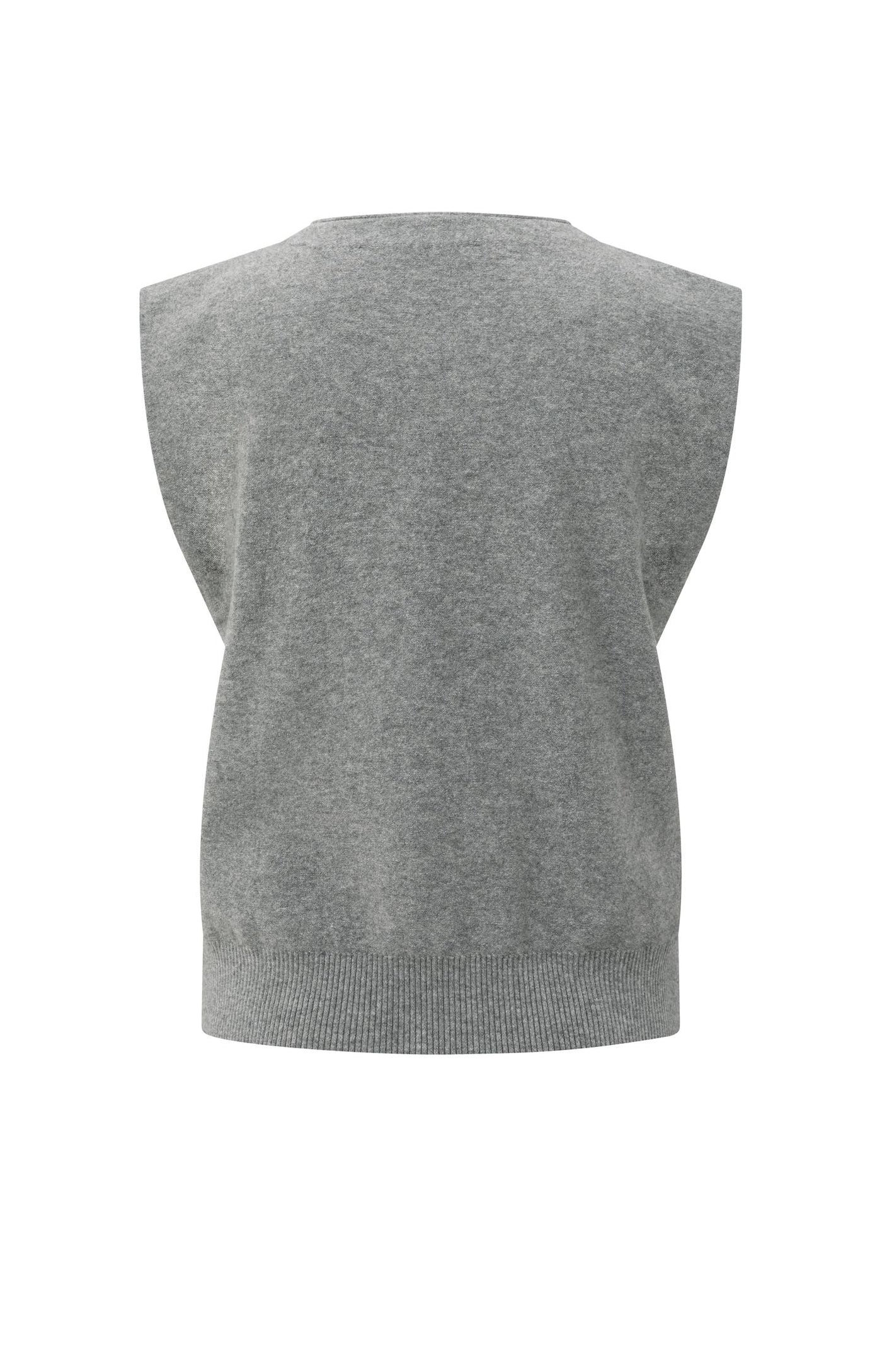 YAYA - Knitted Gilet with asymmetric buttoning in Medium Grey