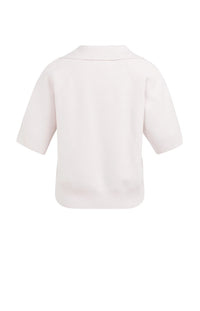 YAYA - Short Sleeve Sweater with Collar in Grey Lilac