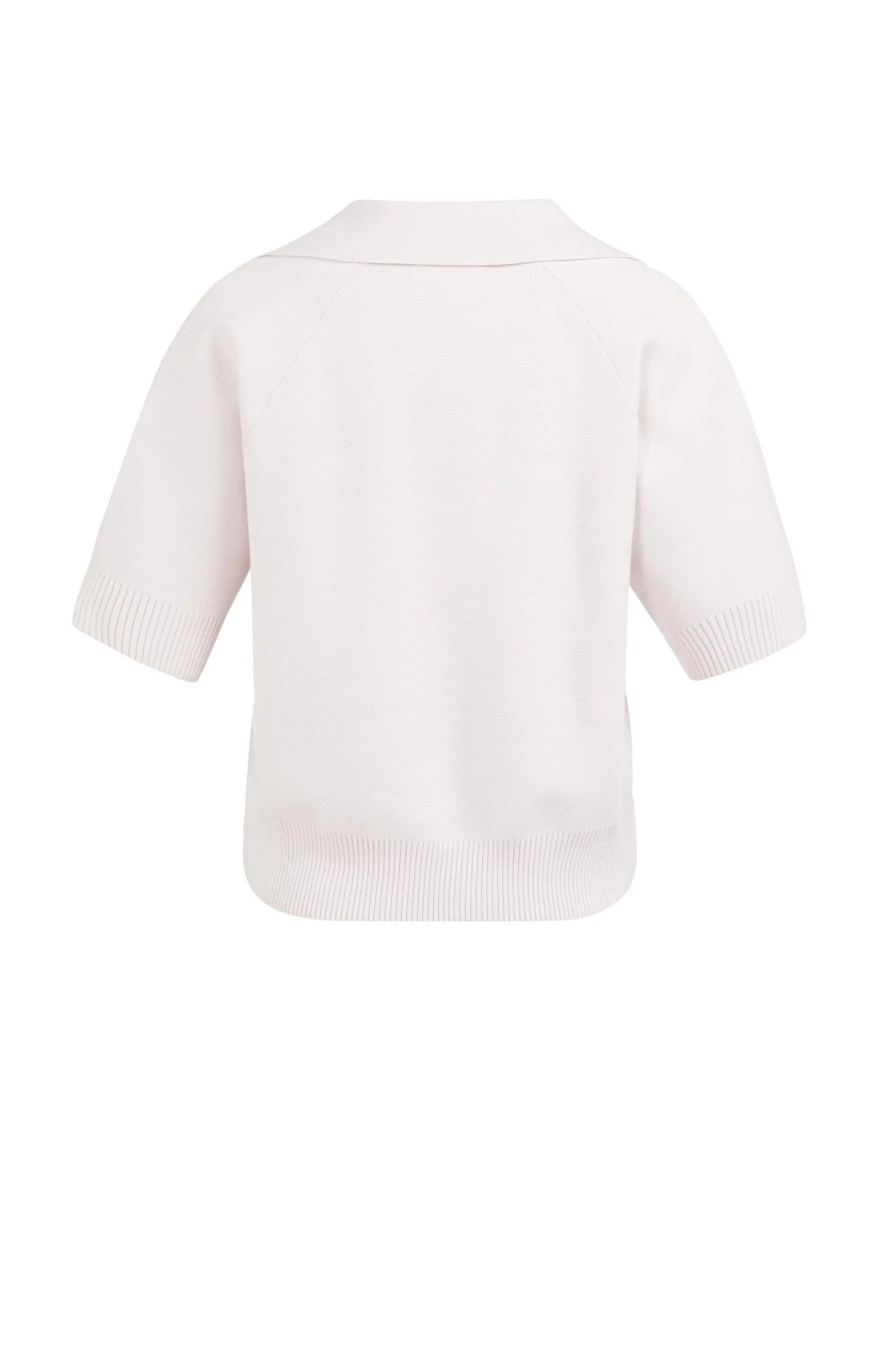YAYA - Short Sleeve Sweater with Collar in Grey Lilac