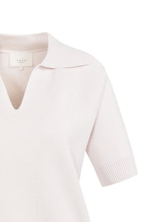 YAYA - Short Sleeve Sweater with Collar in Grey Lilac