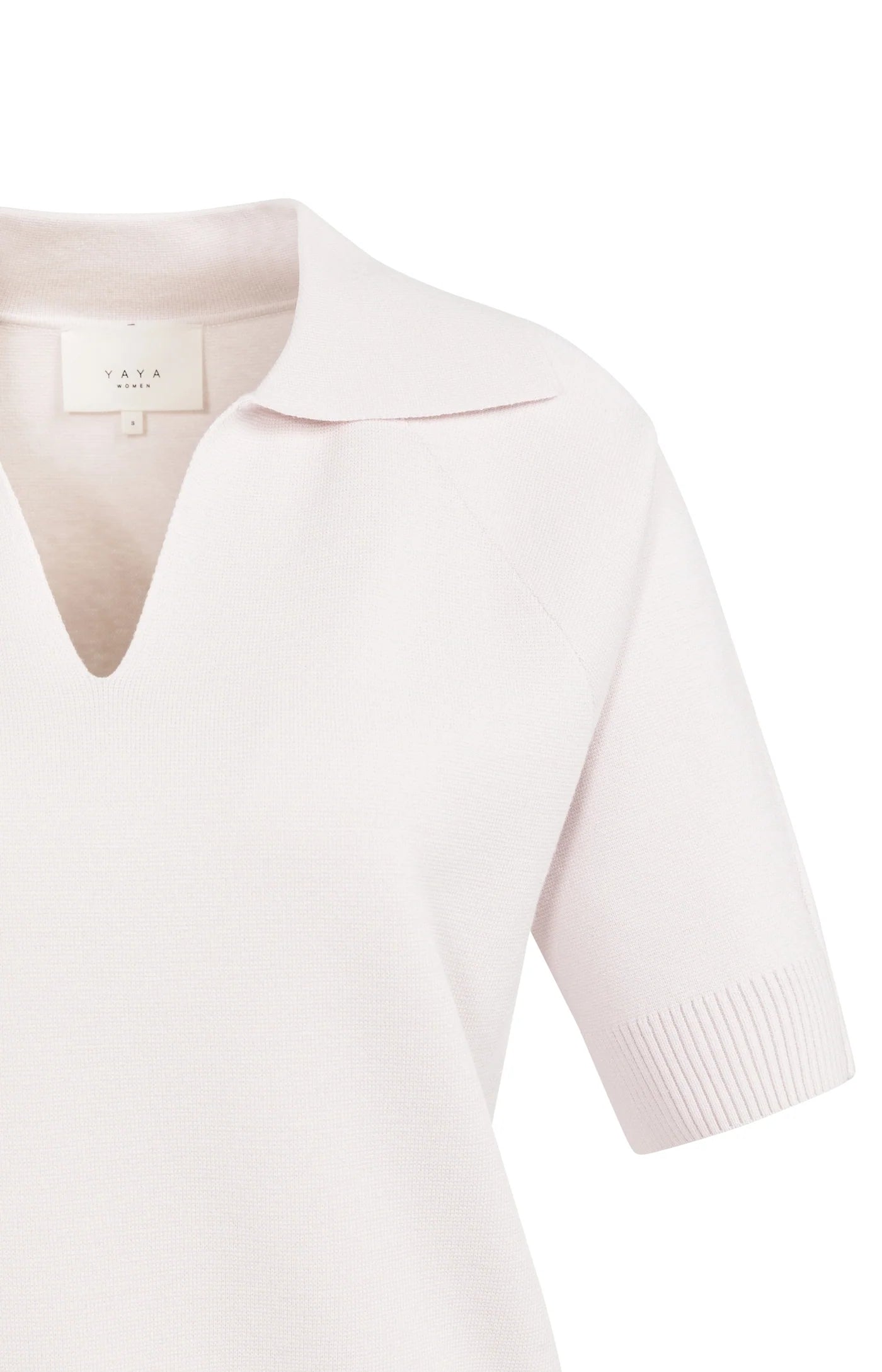 YAYA - Short Sleeve Sweater with Collar in Grey Lilac