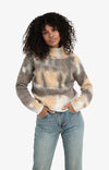 YAYA - High Neck Sweater in Dark Taupe Dessin
