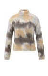 YAYA - High Neck Sweater in Dark Taupe Dessin