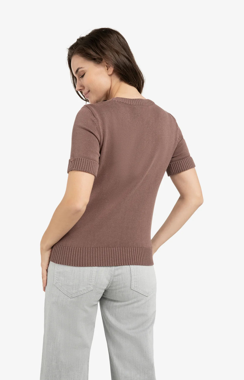 YAYA - Knitted Sweater with Rolled-Up Sleeves